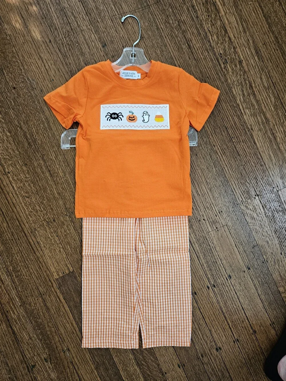 Rylee Faith Designs Boys Smocked Halloween 2-Piece Pants Set Size 4